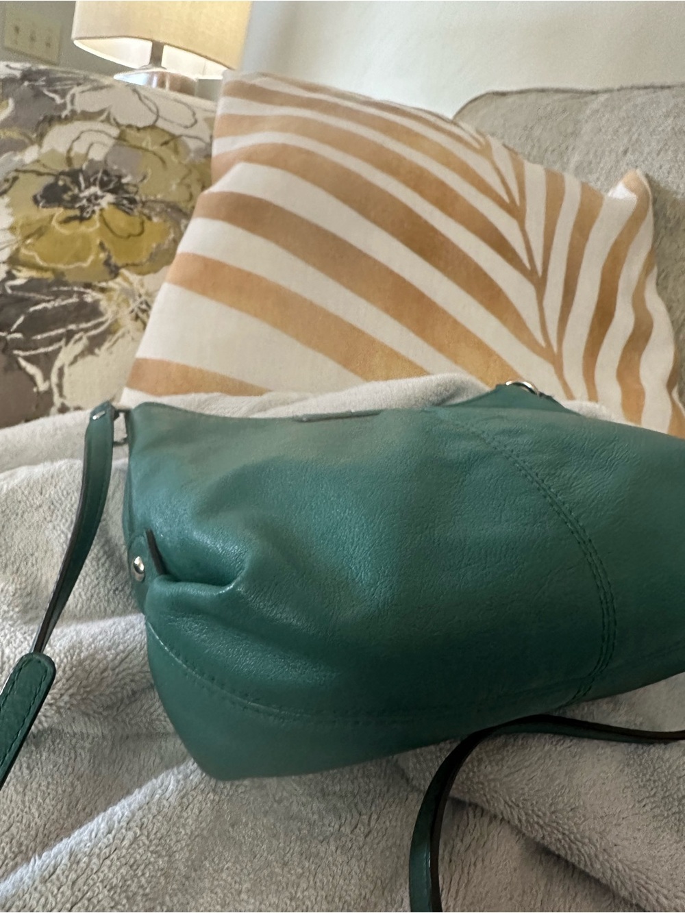 Coach Ashley Y2K Style Teal Leather Crossbody Bag Silver Hardware - Picture 9 of 14